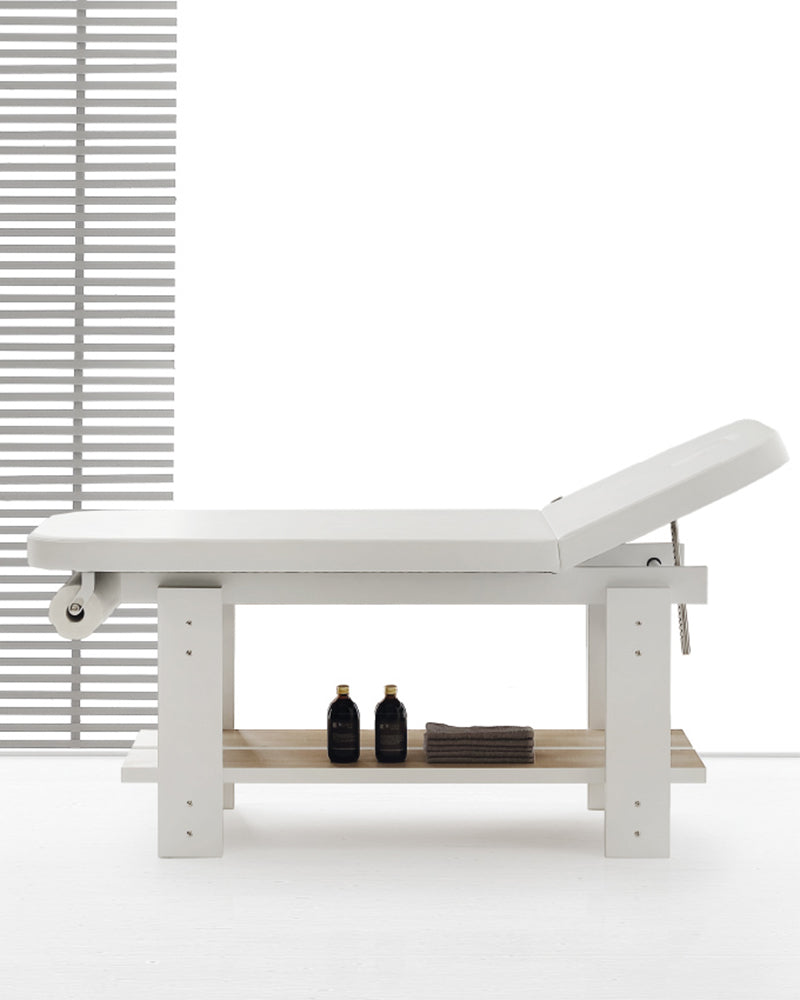 Living - White treatment table - Oak pattern - With heating